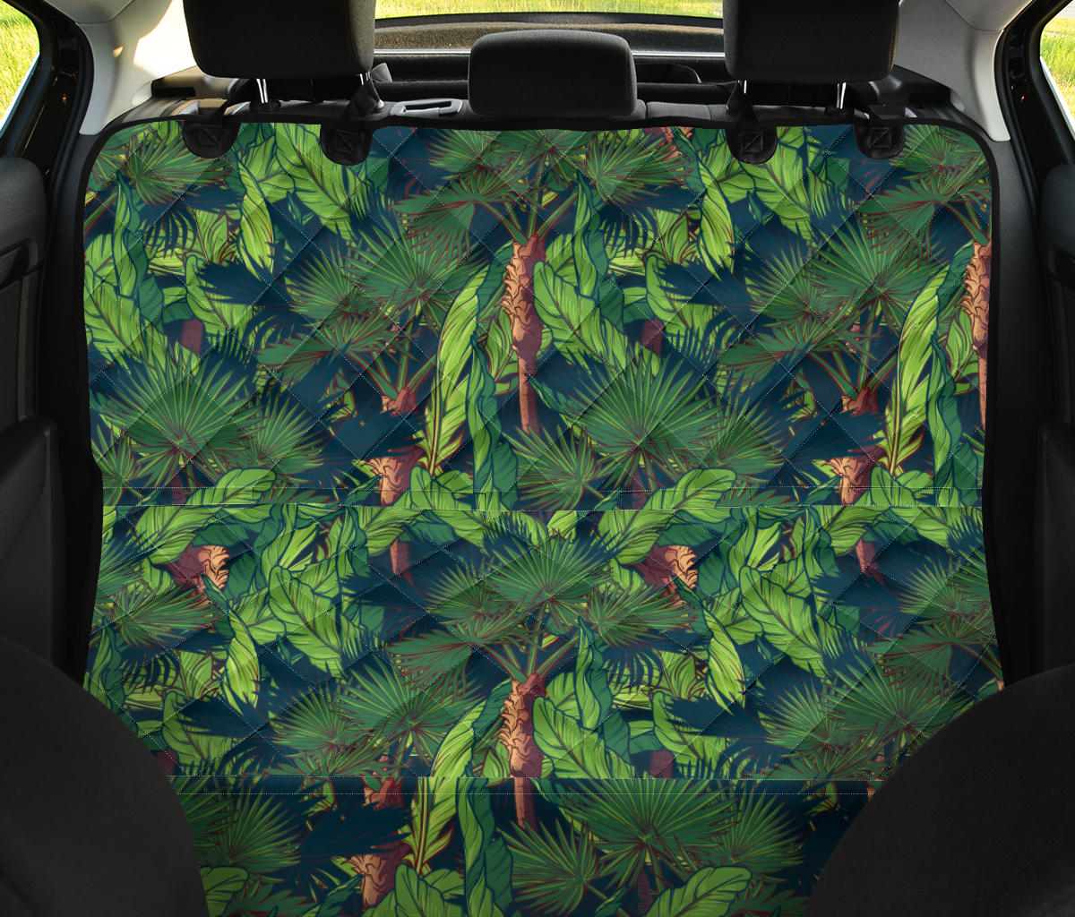 Rainforest Pattern Print Design A01 Rear Dog Car Seat Cover Hammock