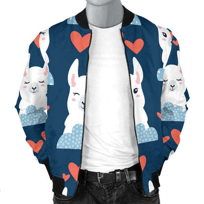Alpaca Love Pattern Print Design 05 Men Bomber Jacket