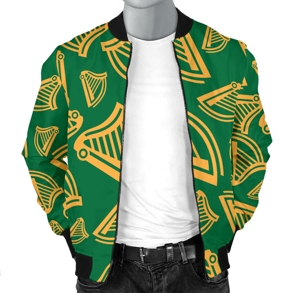 Harp Pattern Print Design 03 Men Bomber Jacket