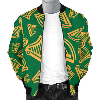 Harp Pattern Print Design 03 Men Bomber Jacket
