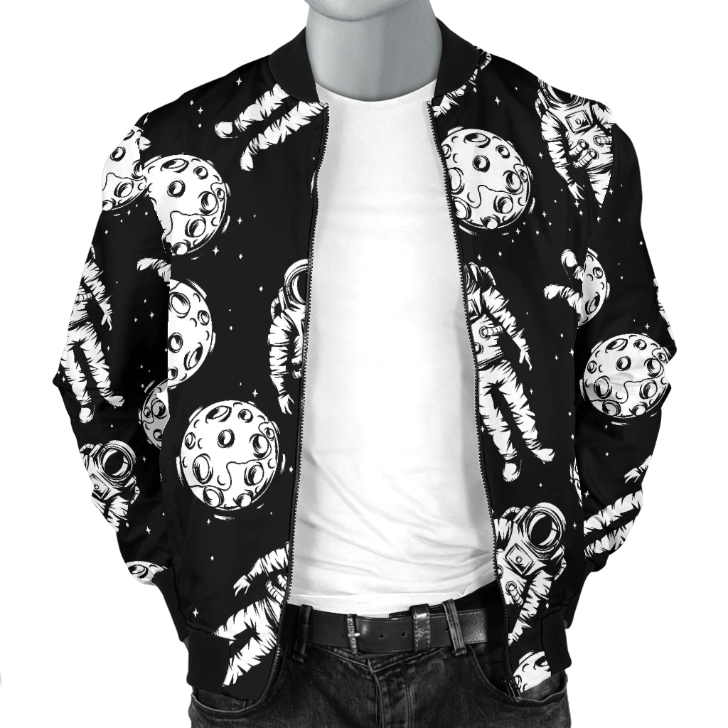 Astronaut Pattern Print Design 03 Men Bomber Jacket