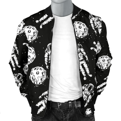 Astronaut Pattern Print Design 03 Men Bomber Jacket
