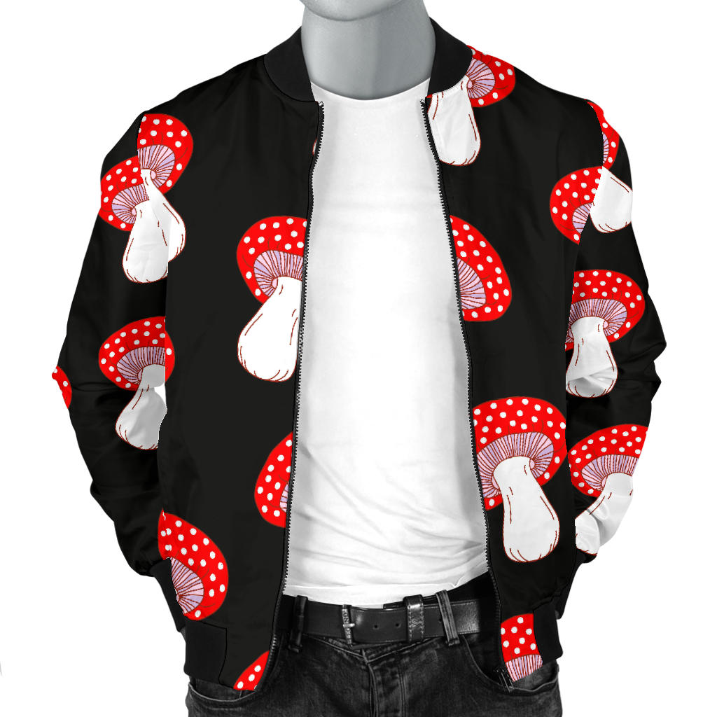 Mushroom Pattern Print Design A02 Men Bomber Jacket