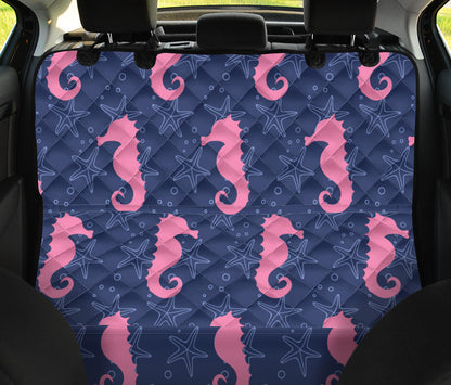 SeaHorse Pink Pattern Print Design 02 Rear Dog Car Seat Cover Hammock