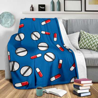 Pill Pattern Print Design A05 Premium Blanket