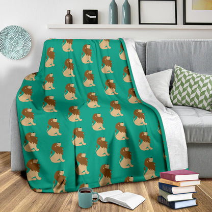 Lion Pattern Print Design 02 Premium Blanket
