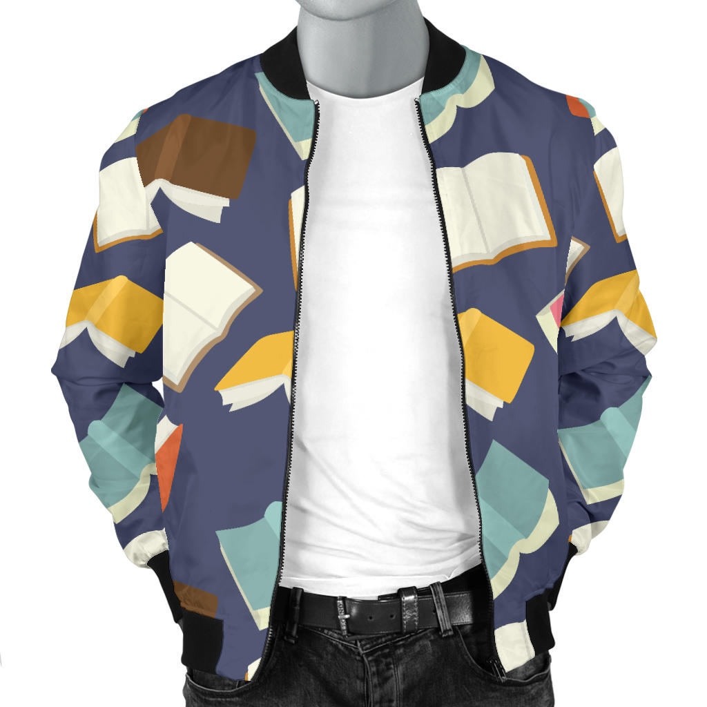 Book Pattern Print Design 01 Men Bomber Jacket