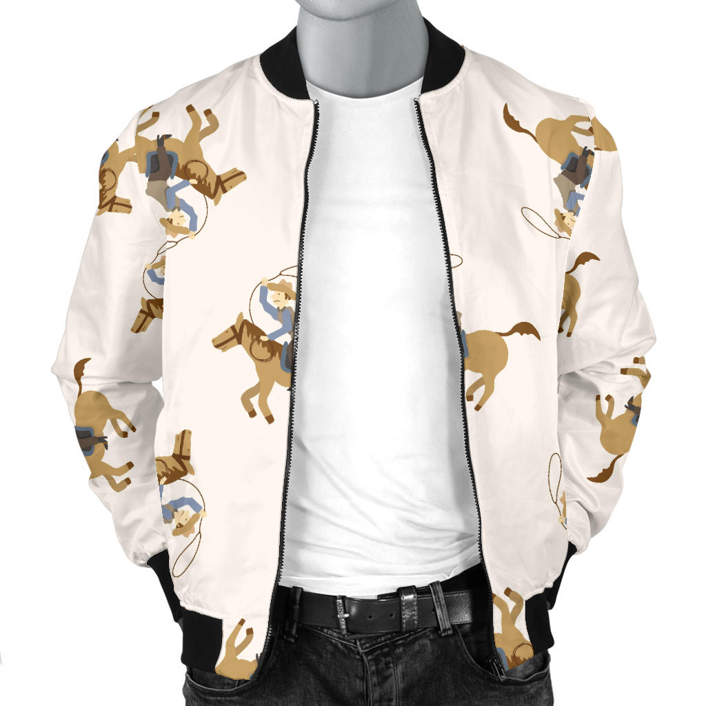 Cowboy Pattern Print Design 01 Men Bomber Jacket