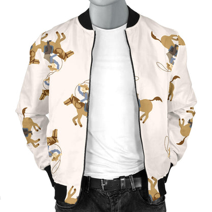 Cowboy Pattern Print Design 01 Men Bomber Jacket