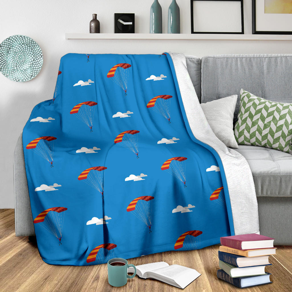 Skydiving Pattern Print Design 02 Premium Blanket