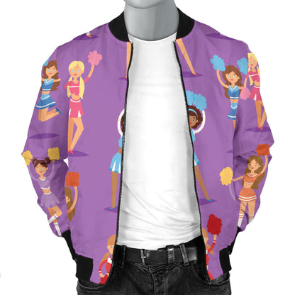 Cheerleader Pattern Print Design 02 Men Bomber Jacket
