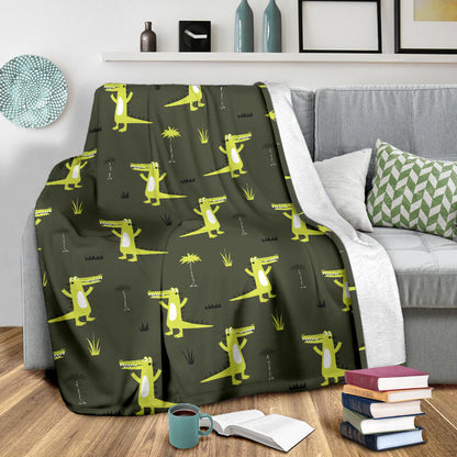 Alligator Pattern Print Design 05 Premium Blanket