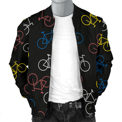 Bicycle Pattern Print Design 03 Men Bomber Jacket