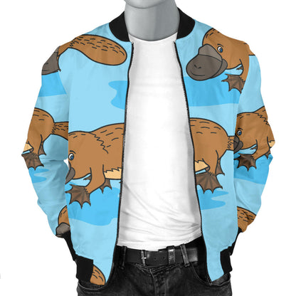 Platypus Pattern Print Design A02 Men Bomber Jacket