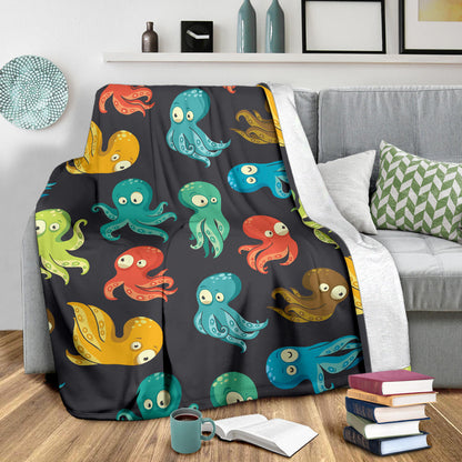 Octopus Pattern Print Design A01 Premium Blanket