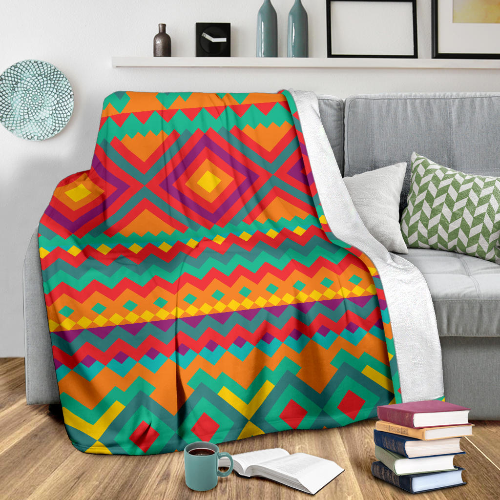 Mexican Pattern Print Design 04 Premium Blanket