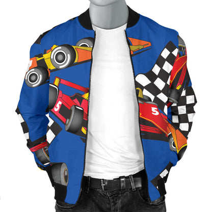 Racing Pattern Print Design A01 Men Bomber Jacket