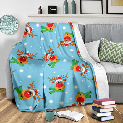 Reindeer cute Pattern Print Design 02 Premium Blanket
