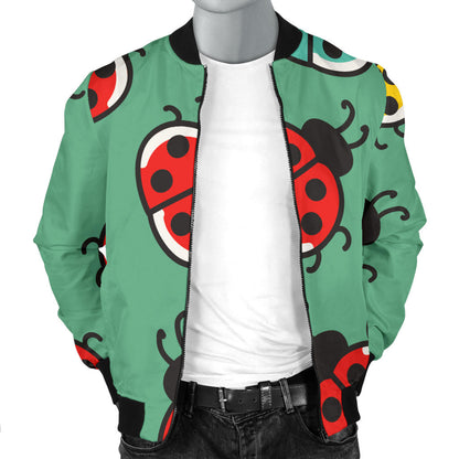 Ladybug Pattern Print Design 02 Men Bomber Jacket