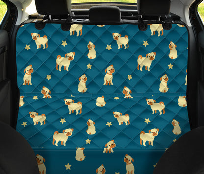 Pug Pattern Print Design A06 Rear Dog Car Seat Cover Hammock