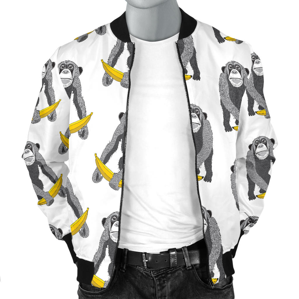 Chimpanzee Pattern Print Design 05 Men Bomber Jacket