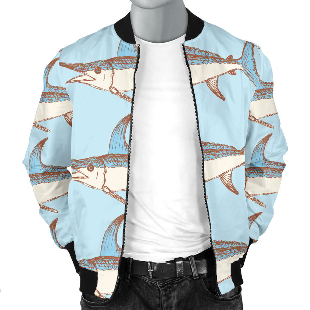 Swordfish Pattern Print Design 01 Men Bomber Jacket