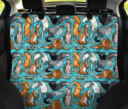 Ferret Pattern Print Design 03 Rear Dog Car Seat Cover Hammock