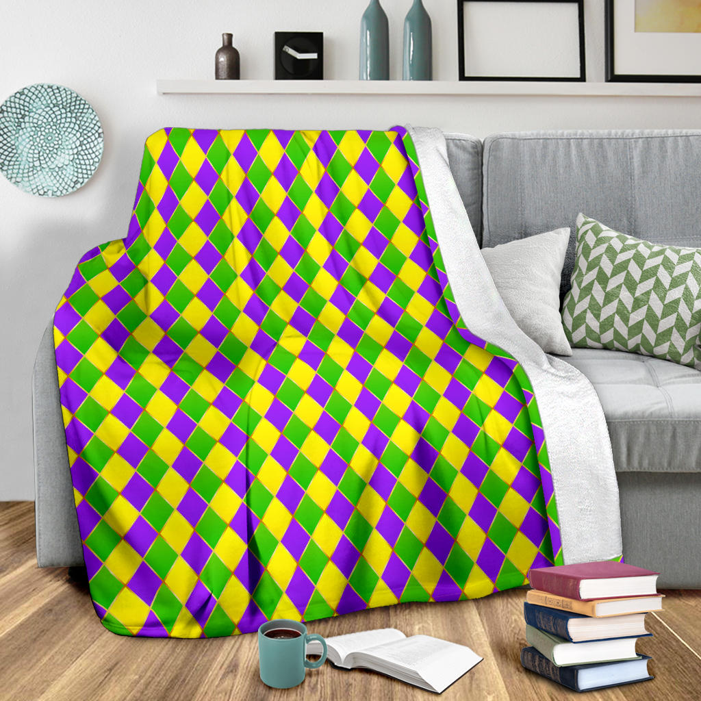 Mardi Gras Pattern Print Design 01 Premium Blanket