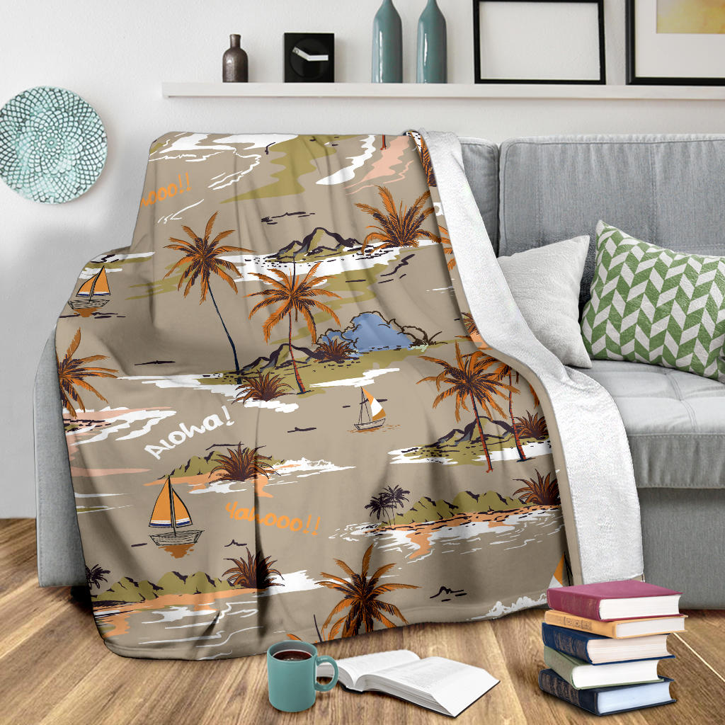 Pacific island Pattern Print Design A05 Premium Blanket