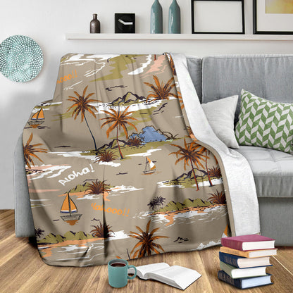 Pacific island Pattern Print Design A05 Premium Blanket