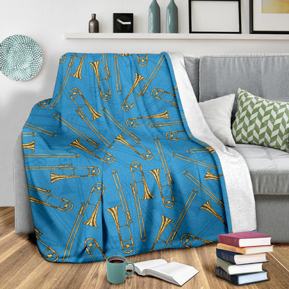 Trombone Pattern Print Design 01 Premium Blanket