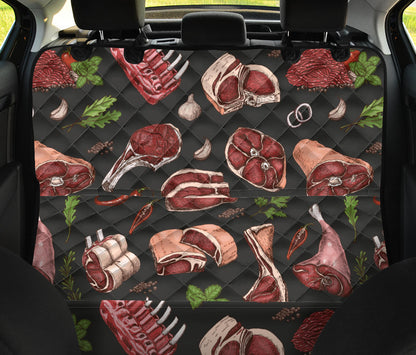 Meat Pattern Print Design 02 Rear Dog Car Seat Cover Hammock