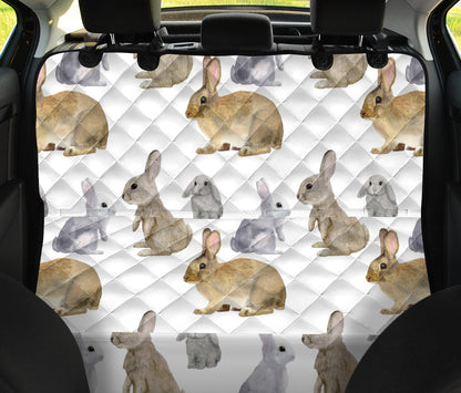 Rabbit Pattern Print Design 02 Rear Dog Car Seat Cover Hammock