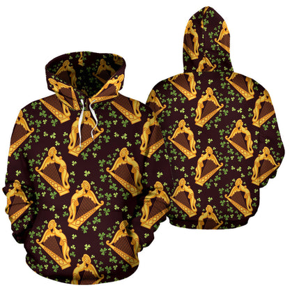 Harp Pattern Print Design 02 Pullover Hoodie