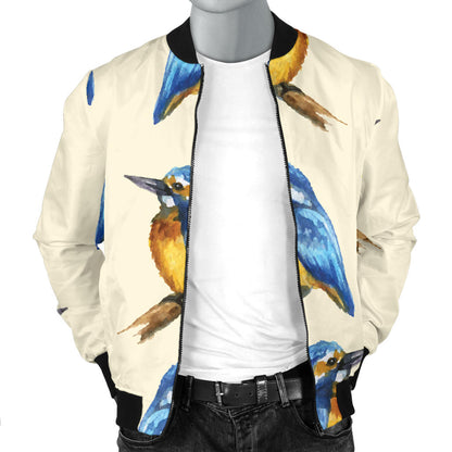 Kingfisher Pattern Print Design 01 Men Bomber Jacket