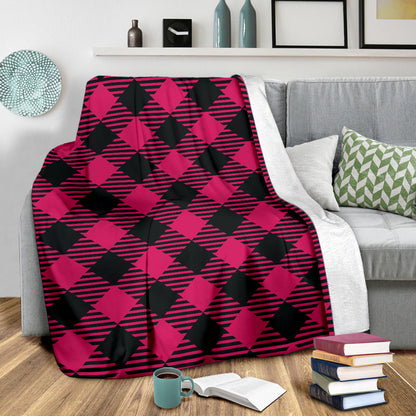 Buffalo check Pink Pattern Print Design 01 Premium Blanket