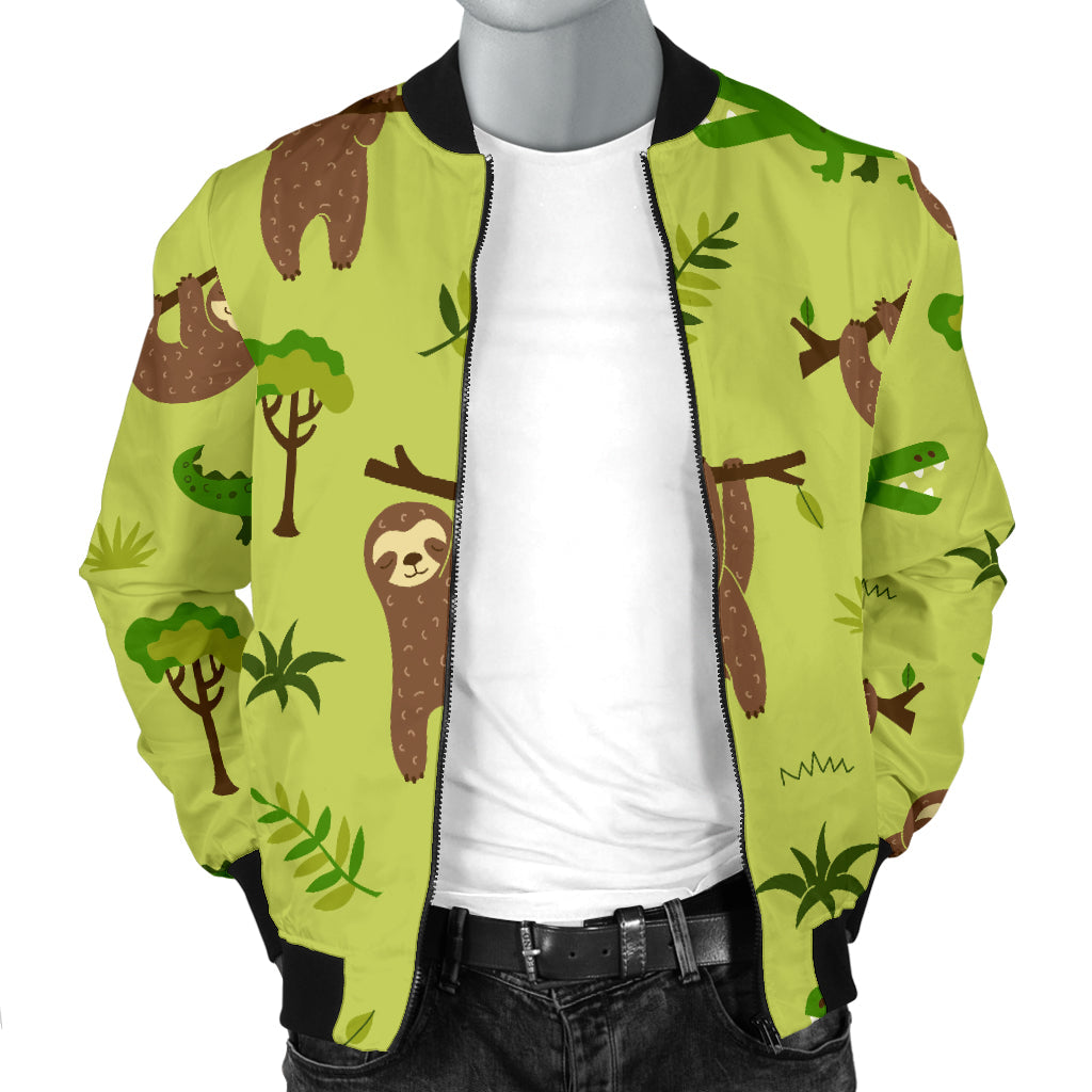 Alligator Pattern Print Design 04 Men Bomber Jacket
