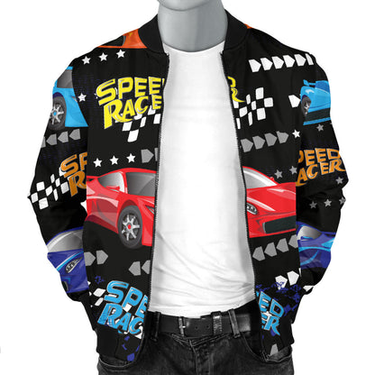 Racing Pattern Print Design A05 Men Bomber Jacket