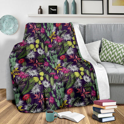 Cactus Pattern Print Design 08 Premium Blanket