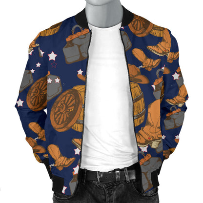 Cowboy Pattern Print Design 03 Men Bomber Jacket