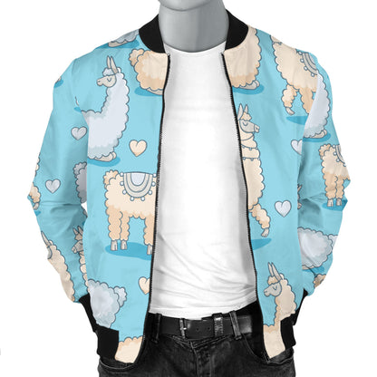 Alpaca Pattern Print Design 06 Men Bomber Jacket