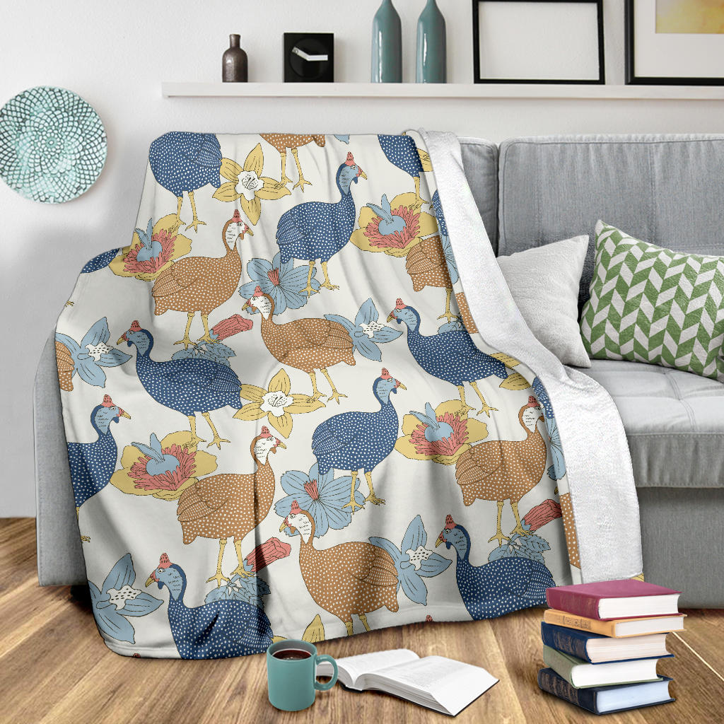 Guinea Fowl Pattern Print Design 01 Premium Blanket