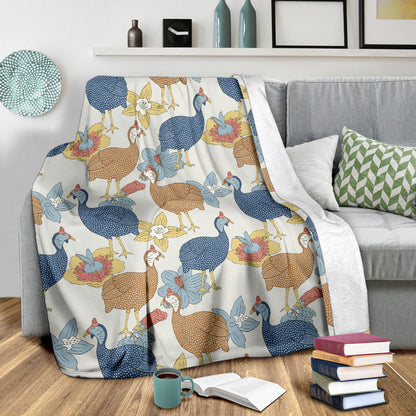 Guinea Fowl Pattern Print Design 01 Premium Blanket