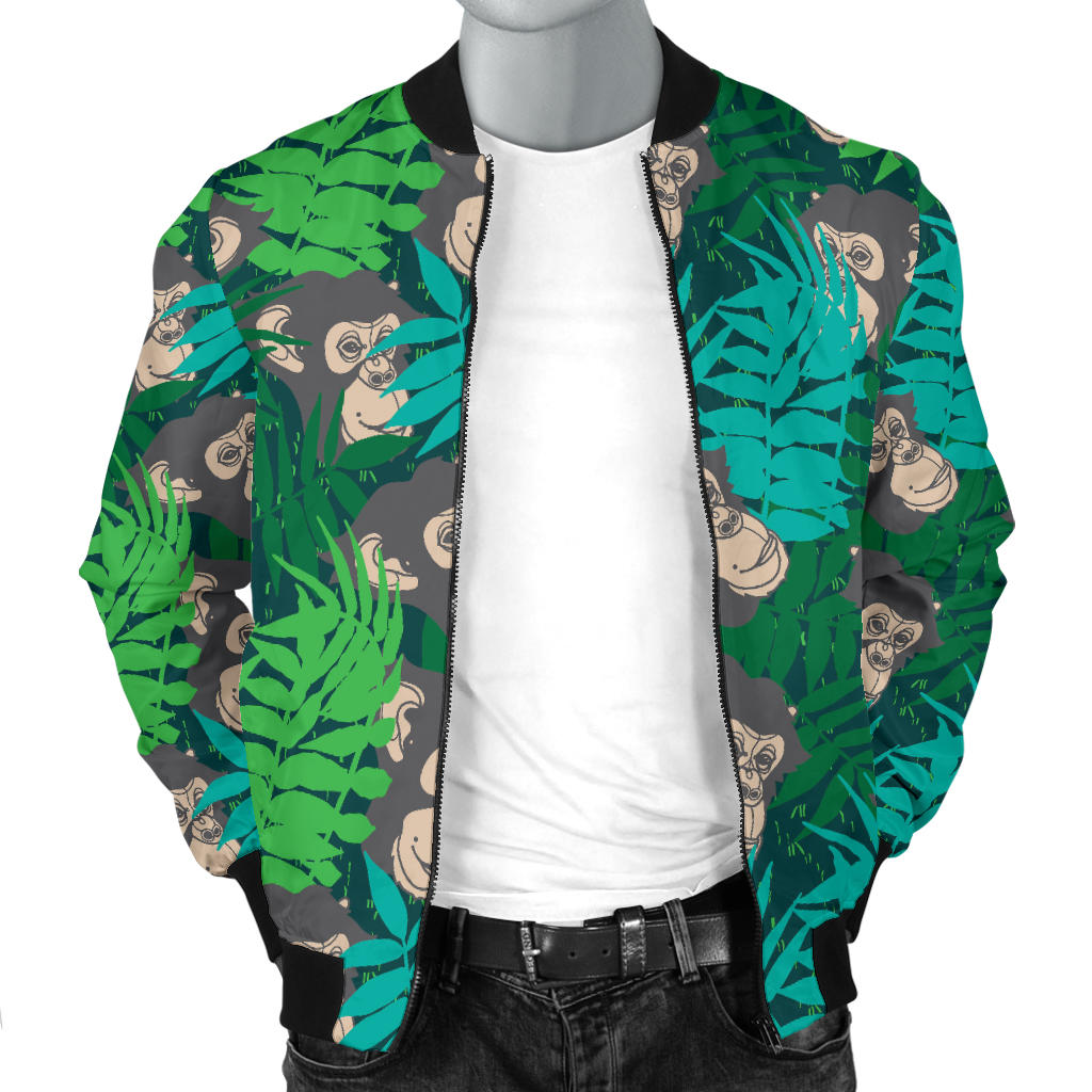 Chimpanzee Pattern Print Design 01 Men Bomber Jacket
