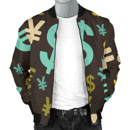 Money Pattern Print Design 01 Men Bomber Jacket