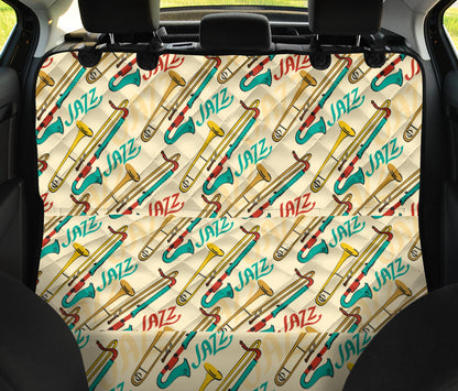 Trombone Pattern Print Design 03 Rear Dog Car Seat Cover Hammock