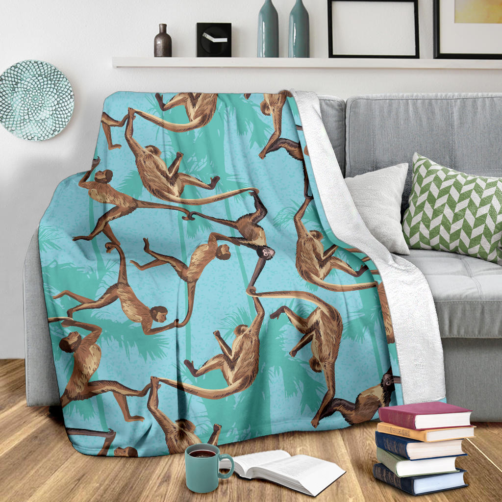 Monkey Pattern Print Design 04 Premium Blanket