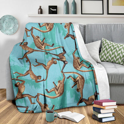 Monkey Pattern Print Design 04 Premium Blanket