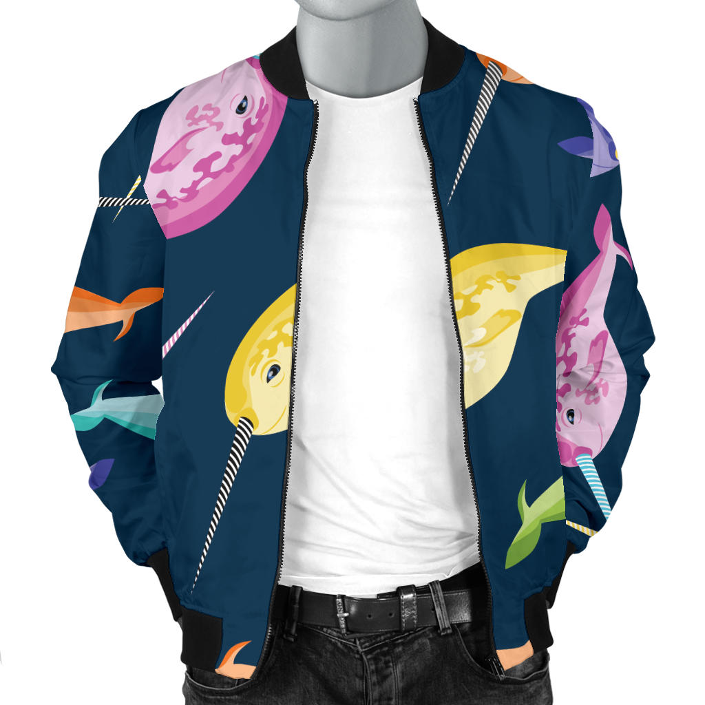 Narwhal Colorful Pattern Print Design 03 Men Bomber Jacket