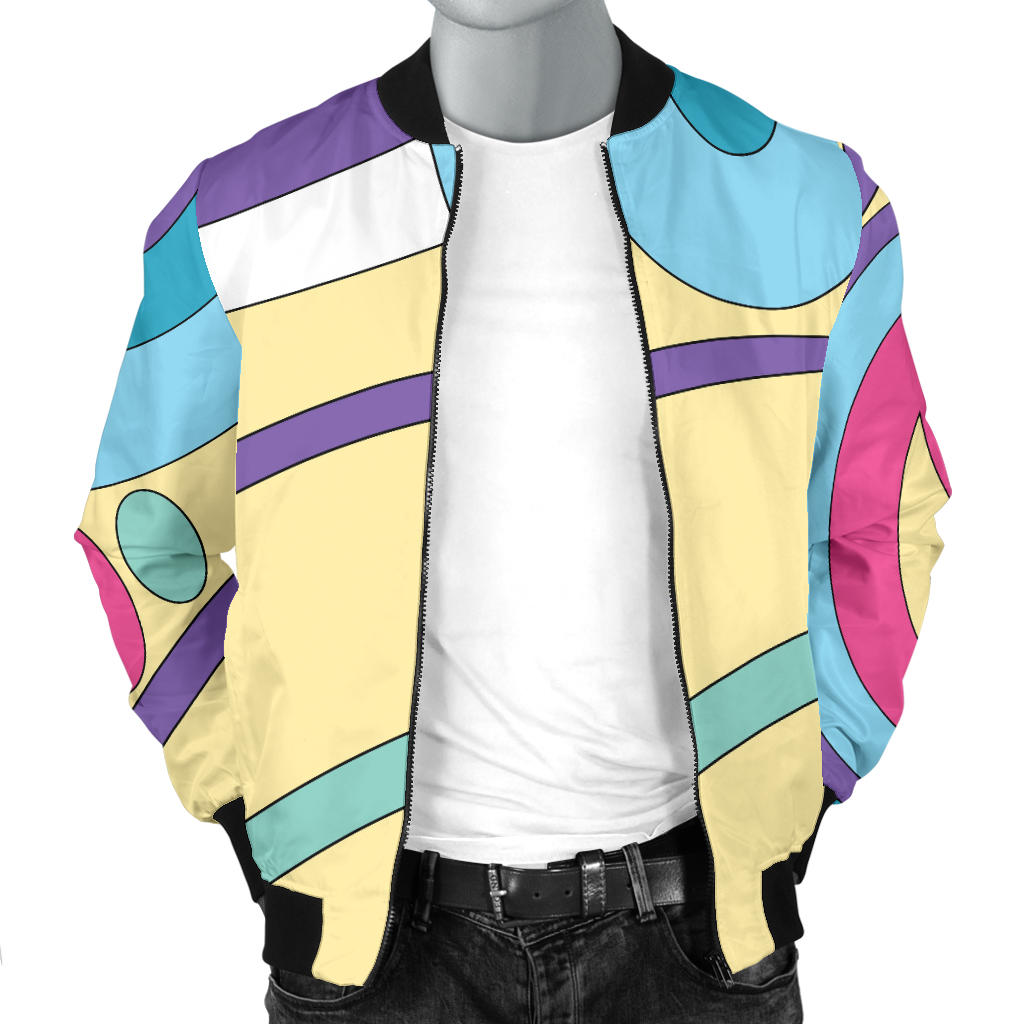 Funky Retro Pattern Print Design A01 Men Bomber Jacket